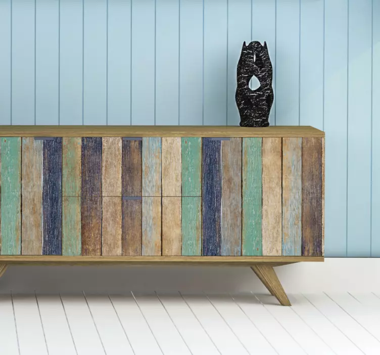 Autocollant de meubles en bois d'été bleu - TenStickers