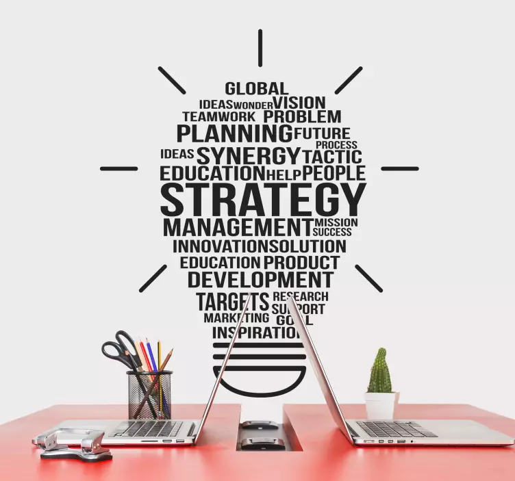 Sticker bureau ampoule développement stratégie - TenStickers