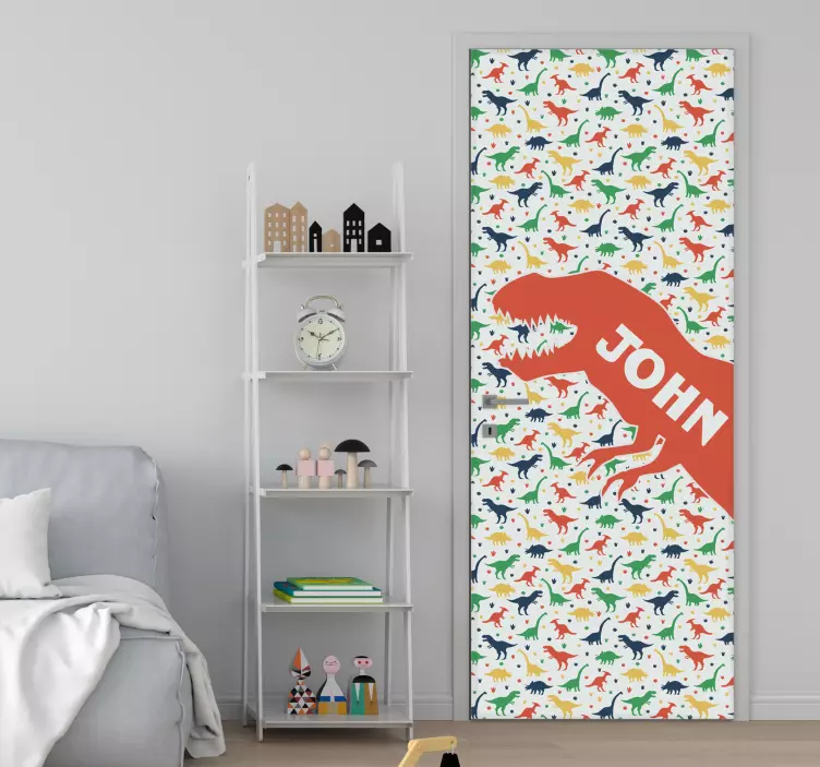 Sticker de porte dinosaures personnalisé - TenStickers