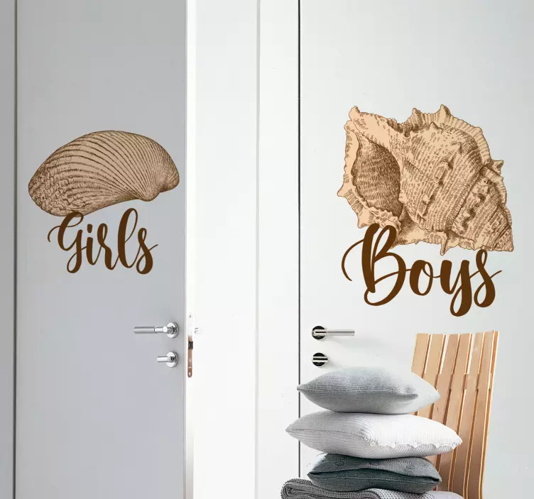 Sticker WC porte coquillages vintage - TenStickers