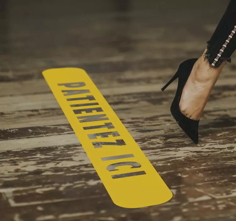 Sticker sol patientez ici - TenStickers