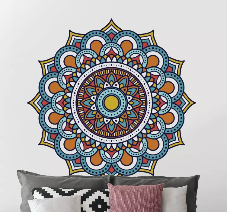 Sticker déco arrangement de mandala vibrant - TenStickers