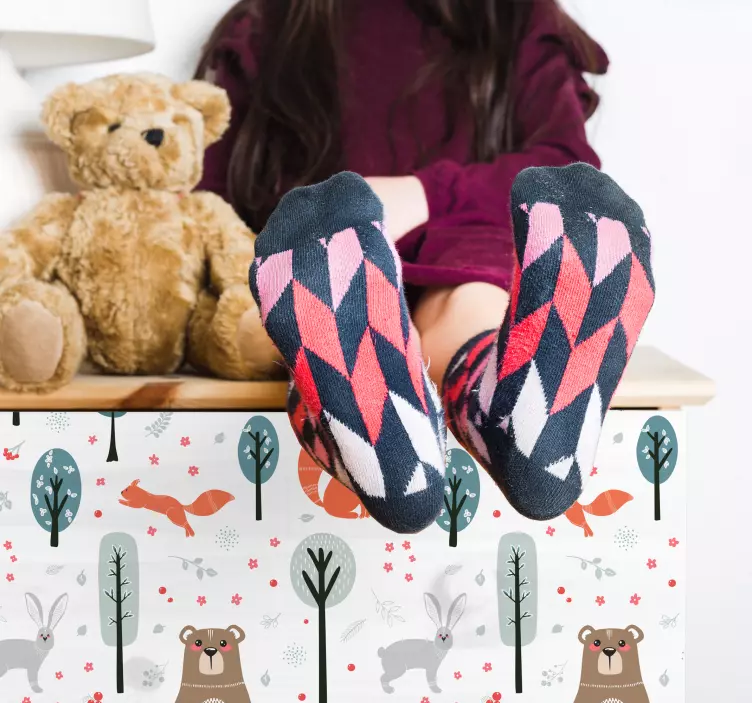 Sticker Meuble Amis animaux nordiques - TenStickers