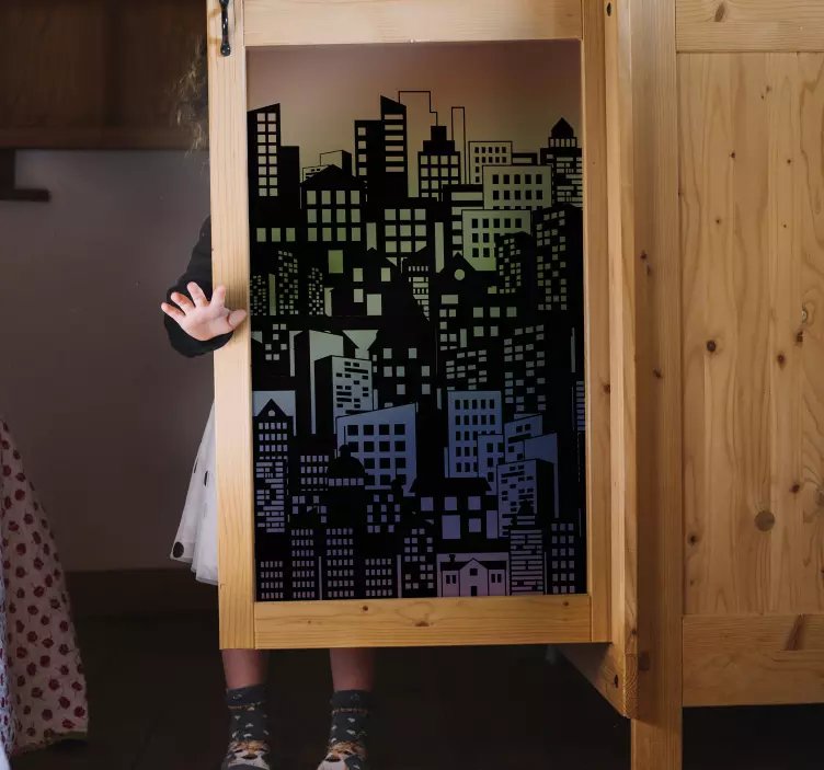 Sticker Meuble bâtiments multicolores - TenStickers