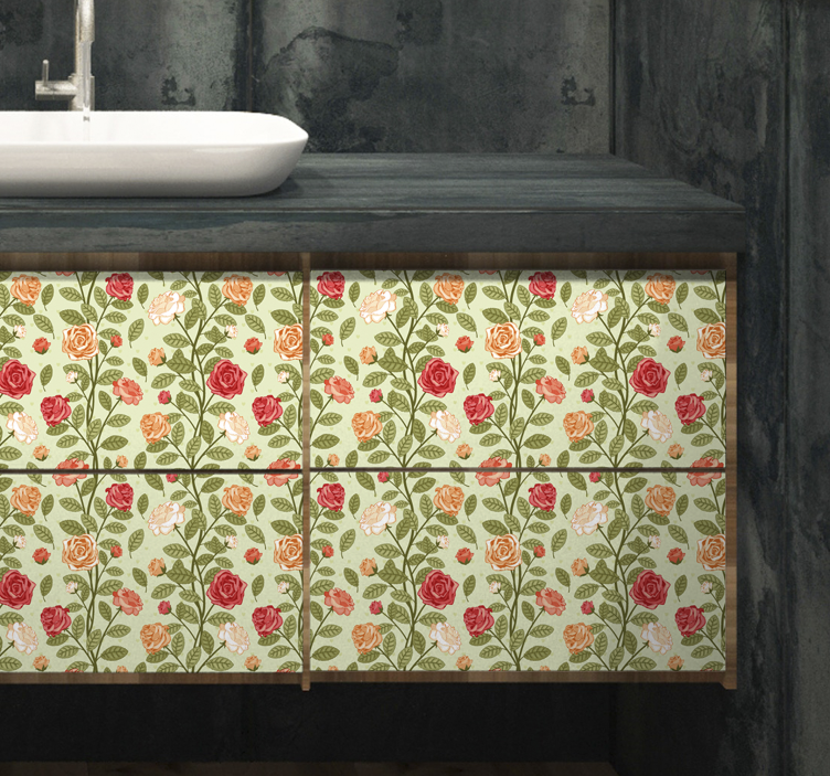 Sticker Meuble Ensemble de roses vintage - TenStickers