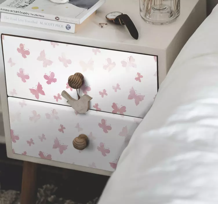 Sticker papillon rose pour meuble - TenStickers