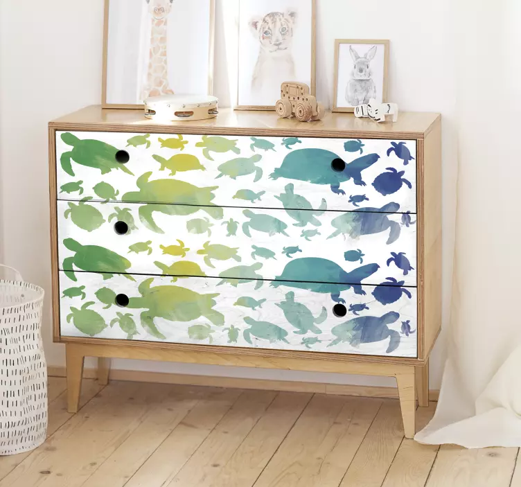 Sticker Meuble Tortues - TenStickers