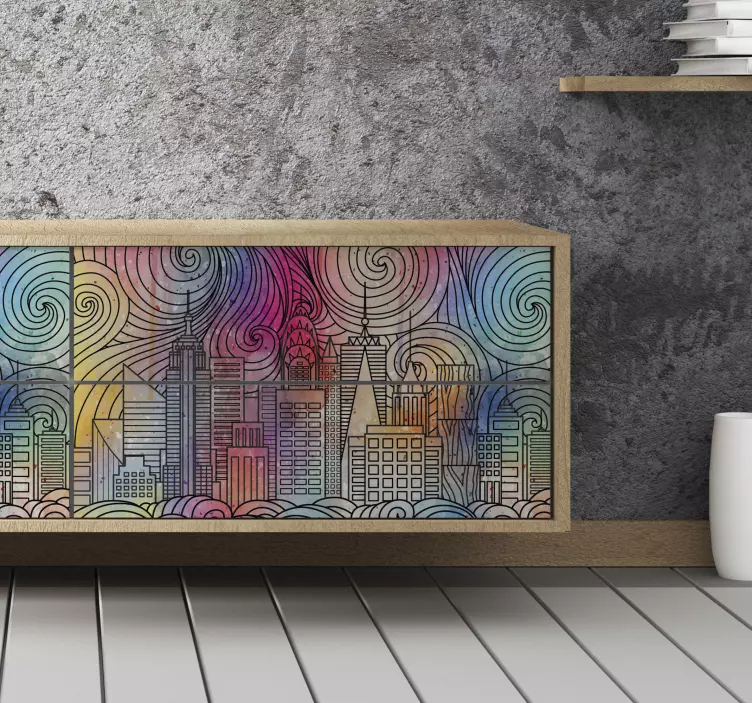 Sticker Meuble Ville peinture - TenStickers