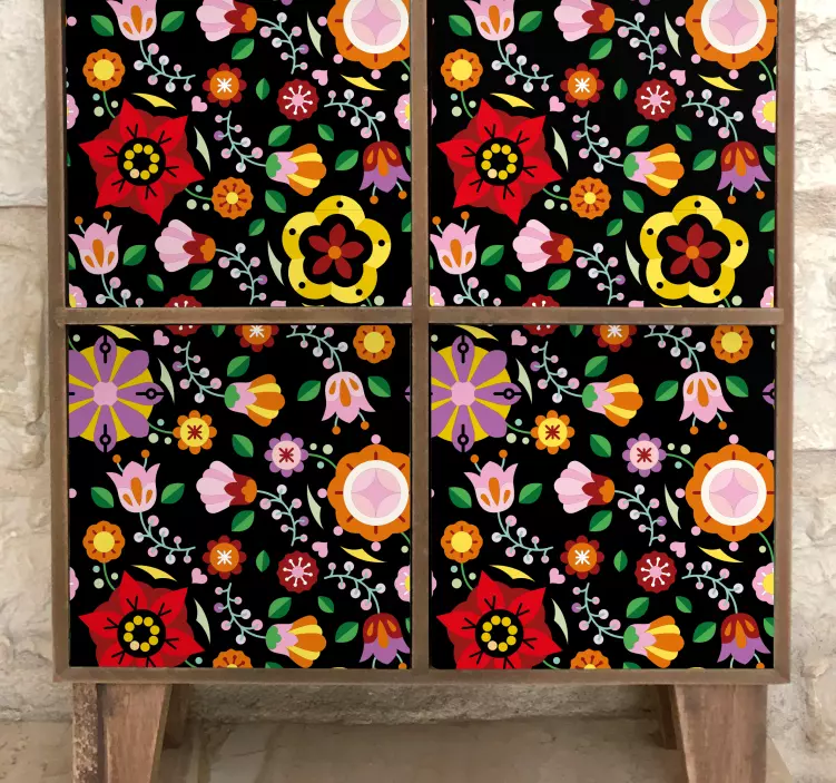 Sticker déco motif botanique rétro - TenStickers