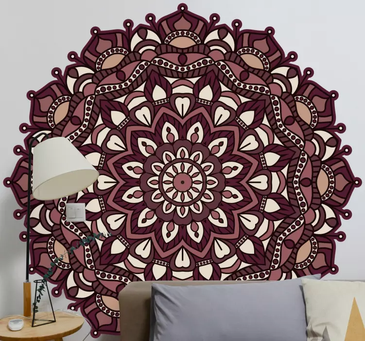 Sticker floral motif mandala complexe - TenStickers