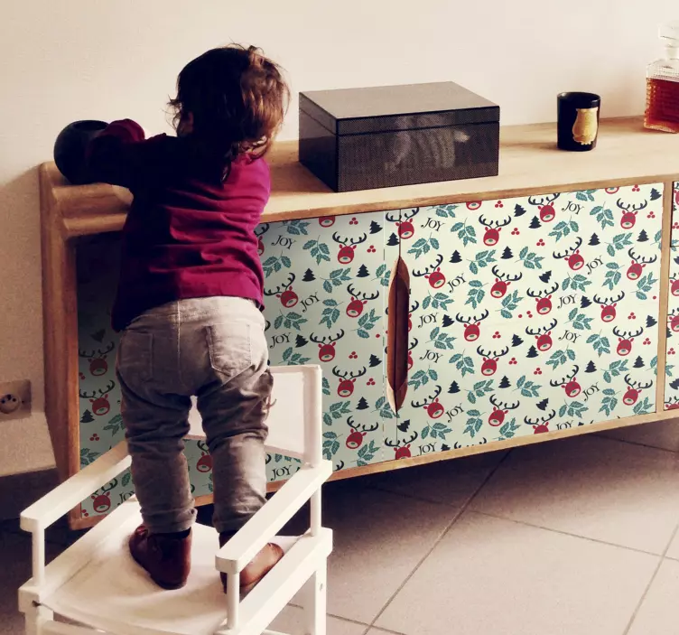 Sticker déco motif de renne joyeux - TenStickers