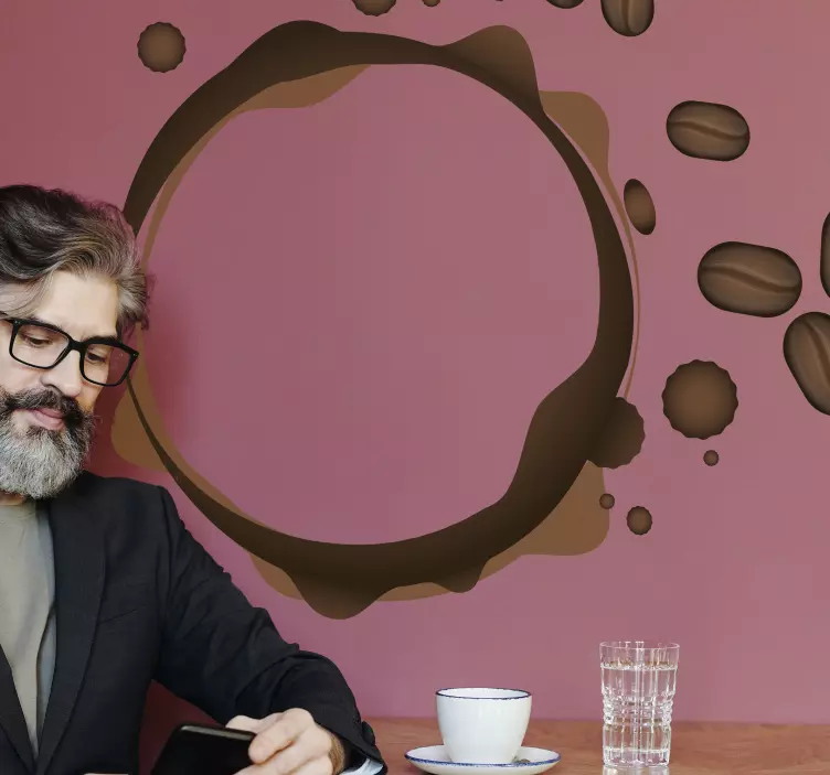 Sticker déco motif de tache de café - TenStickers