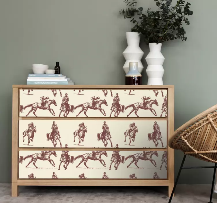 Adhésif meuble motif équestre - TenStickers