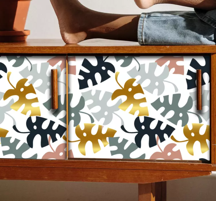 Sticker déco motifs de feuilles audacieux - TenStickers