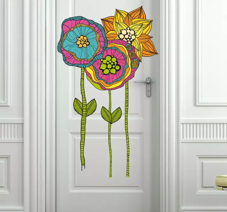 Sticker porte fleurs hippies - TenStickers
