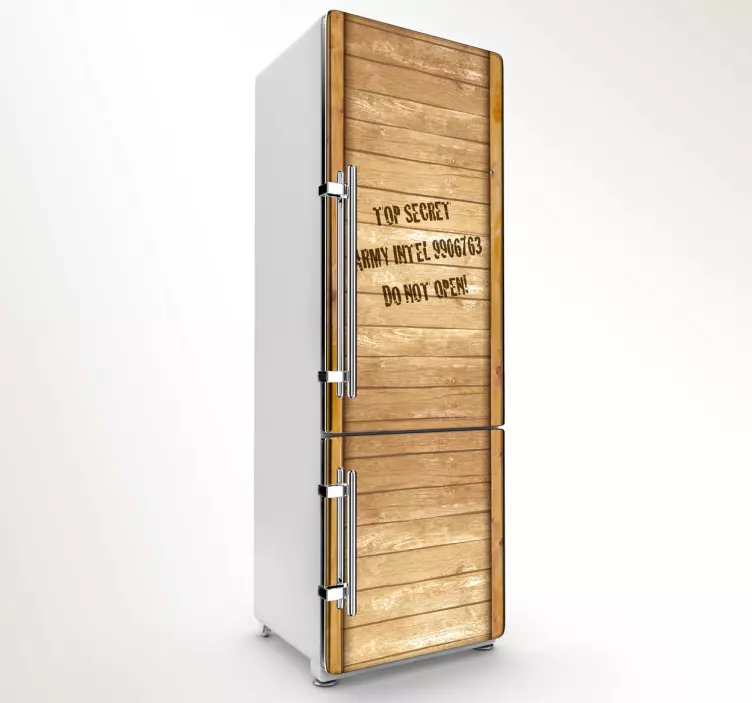 Sticker frigo caisse en bois Indiana - TenStickers
