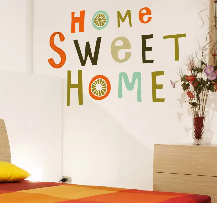 Sticker decoratif home sweet home coloré - TenStickers