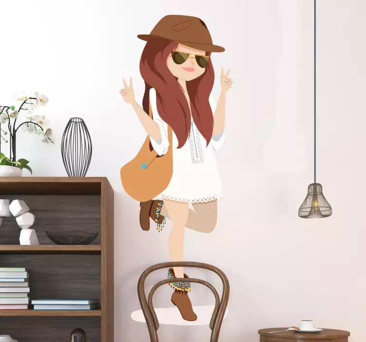 Sticker décoratif illustration femme apprêtée - TenStickers