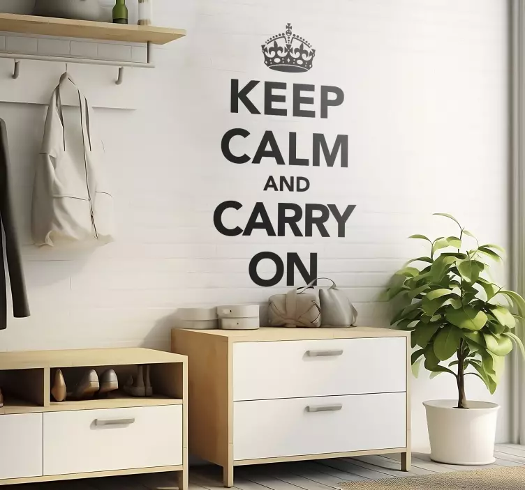 Sticker décoratif keep calm and carry on - TenStickers