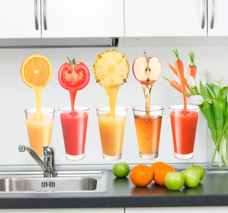 Sticker cuisine décoratifs jus de fruits - TenStickers