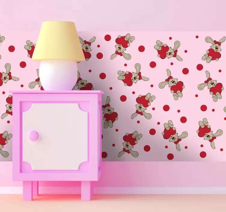 Sticker Dessin lapin amoureux - TenStickers