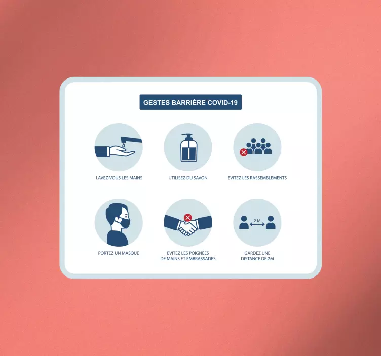 Stickers Dessin Prévention covid-19 - TenStickers