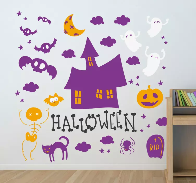 Sticker dessins Halloween couleur - TenStickers