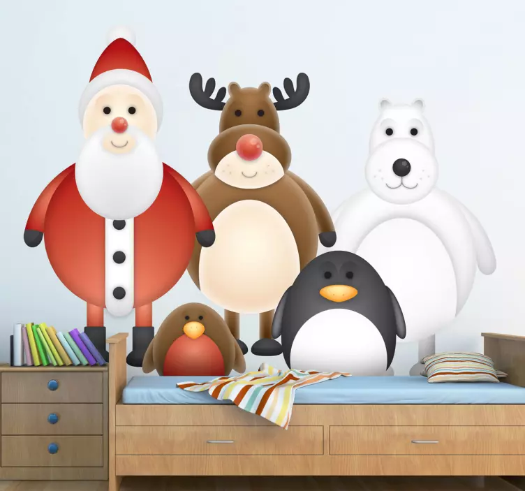 Sticker dessins personnages hivernaux - TenStickers