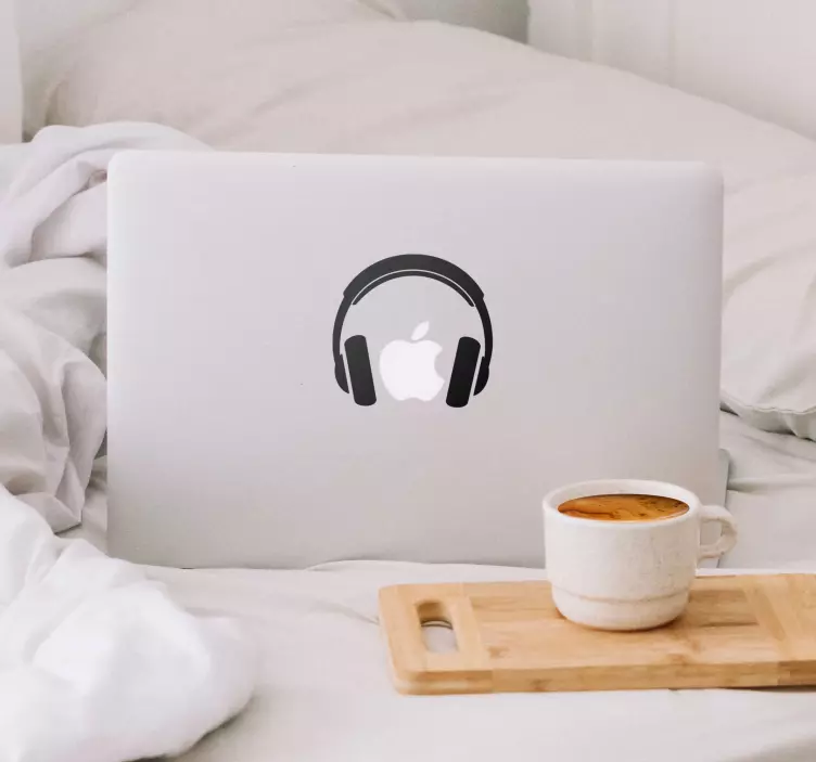 Sticker Macbook musique DJ casque à écouteurs - TenStickers