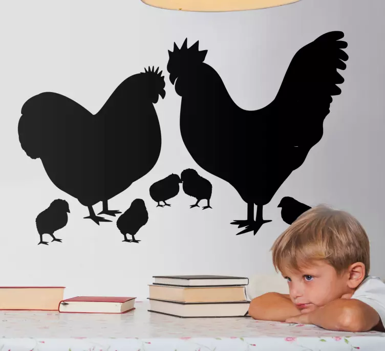 Sticker Oiseau Famille poulet et coq - TenStickers