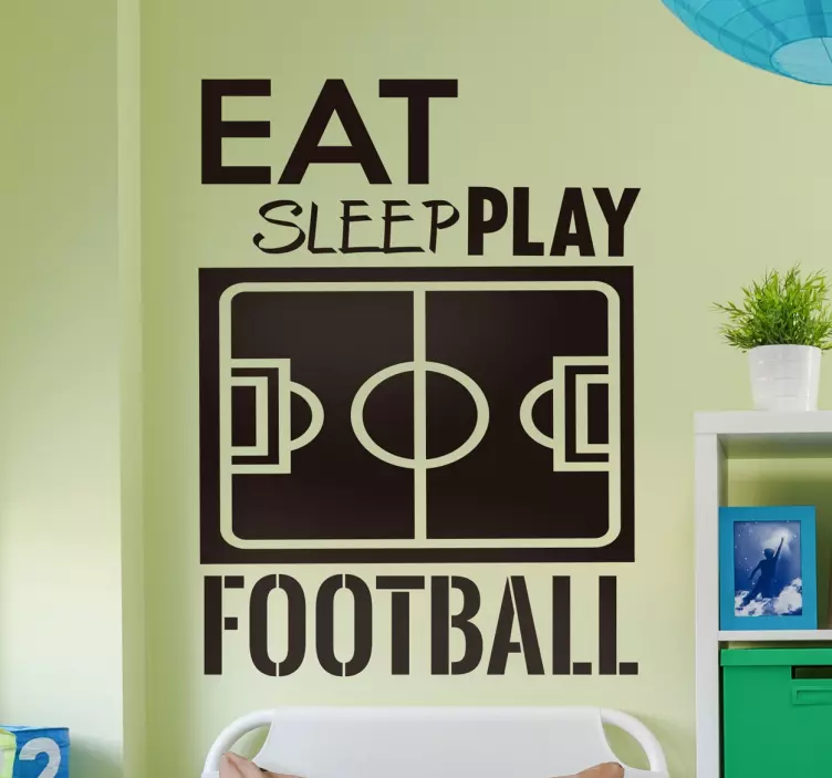 Sticker eat sleep play football - TenStickers