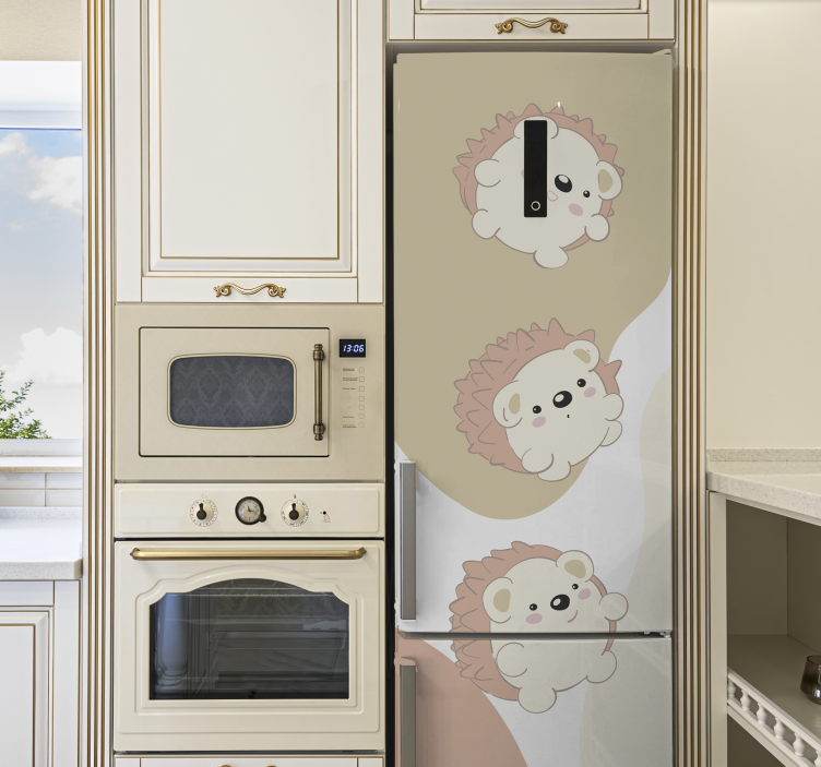 Autocollant frigo hérissons câlins - TenStickers