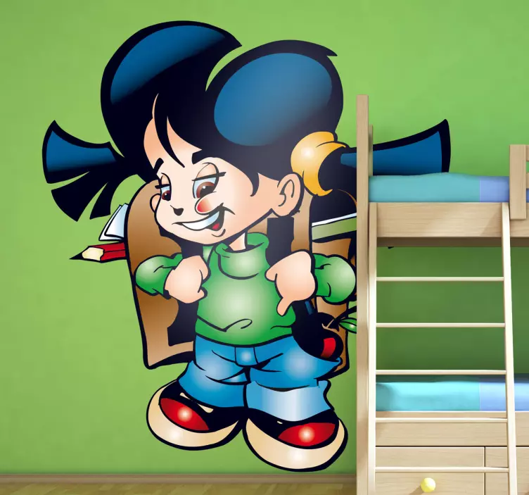 Sticker élève couettes - TenStickers