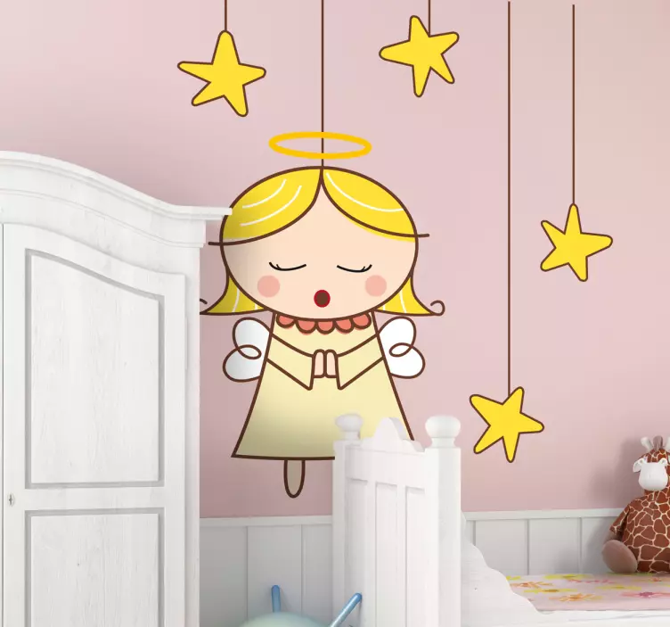Sticker enfant ange blond - TenStickers