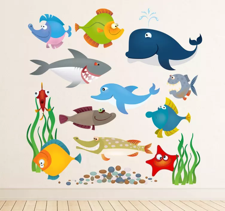 Sticker enfant animaux aquatiques - TenStickers