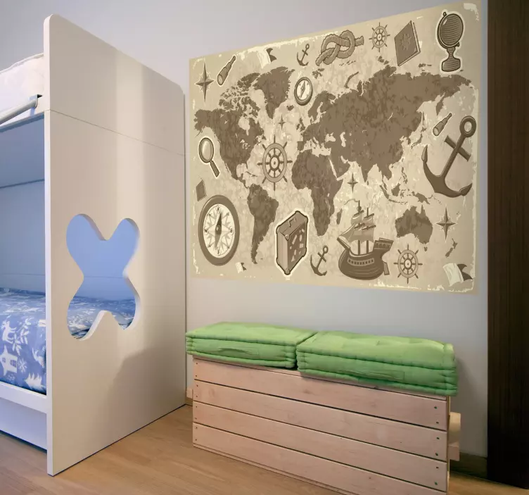 Sticker enfant carte voyage - TenStickers