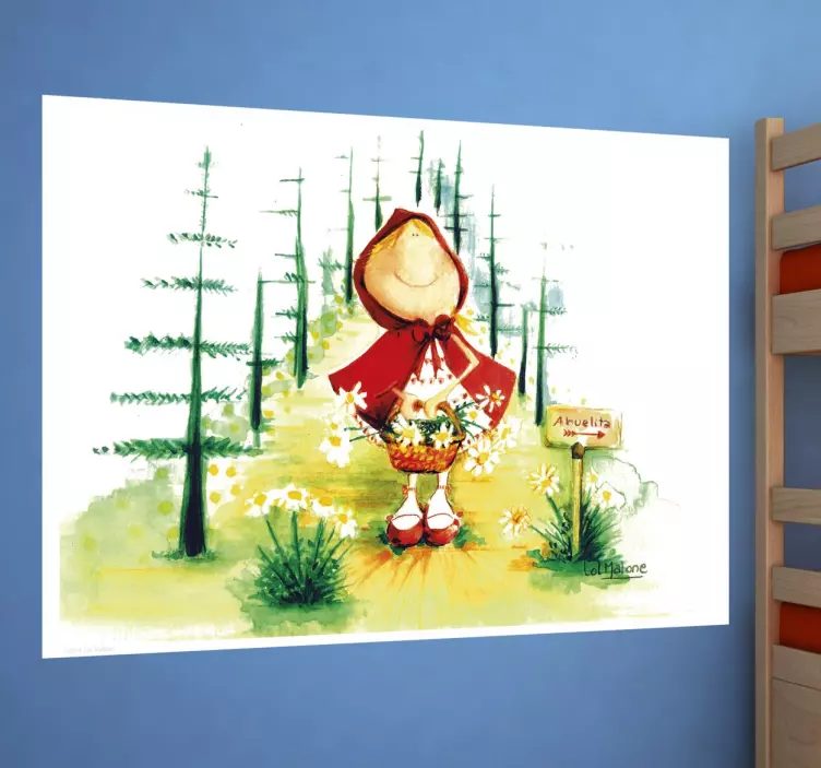 Sticker enfant chaperon rouge - TenStickers