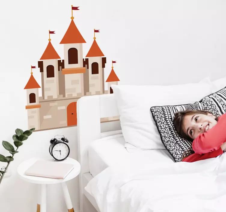 Sticker enfant château dessin - TenStickers