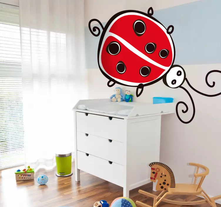 Sticker enfant coccinelle dessin - TenStickers