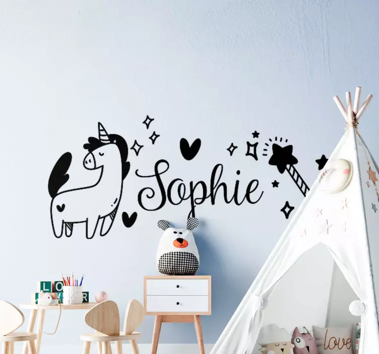 Sticker enfant conception magique de licorne - TenStickers