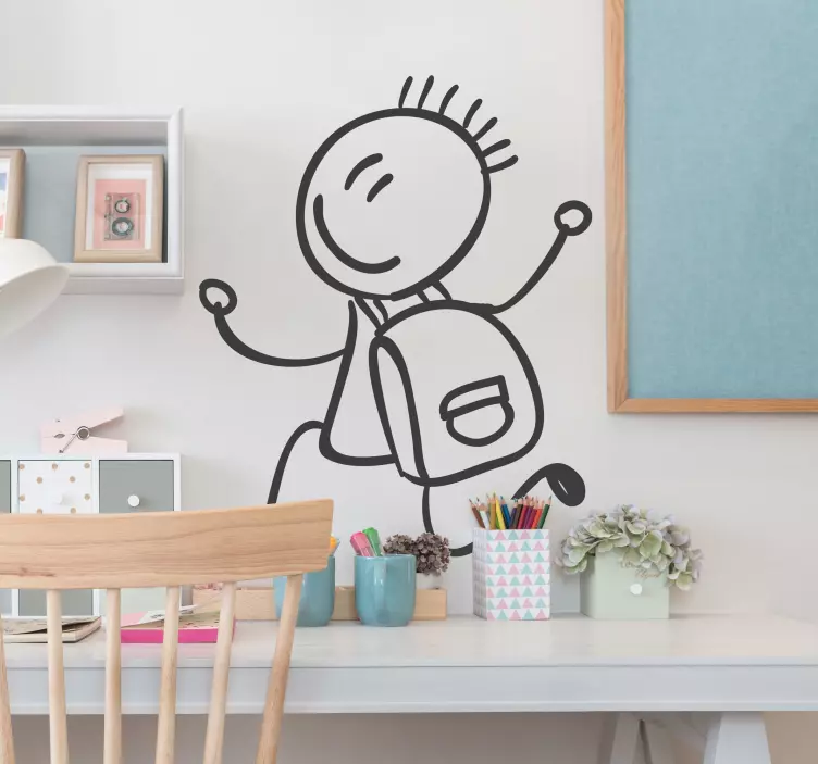 Sticker enfant dessin cartable - TenStickers