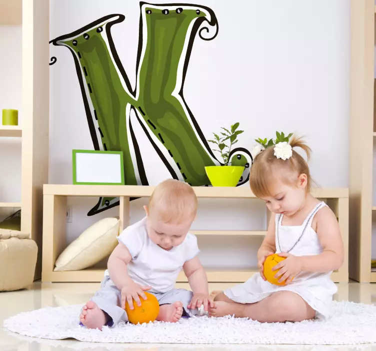 Sticker enfant dessin lettre k - TenStickers