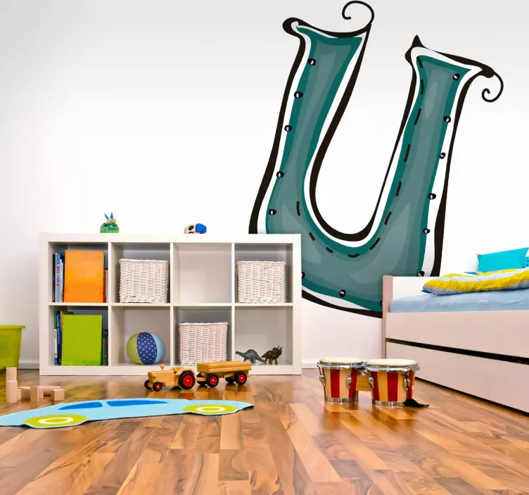 Sticker enfant dessin lettre u - TenStickers