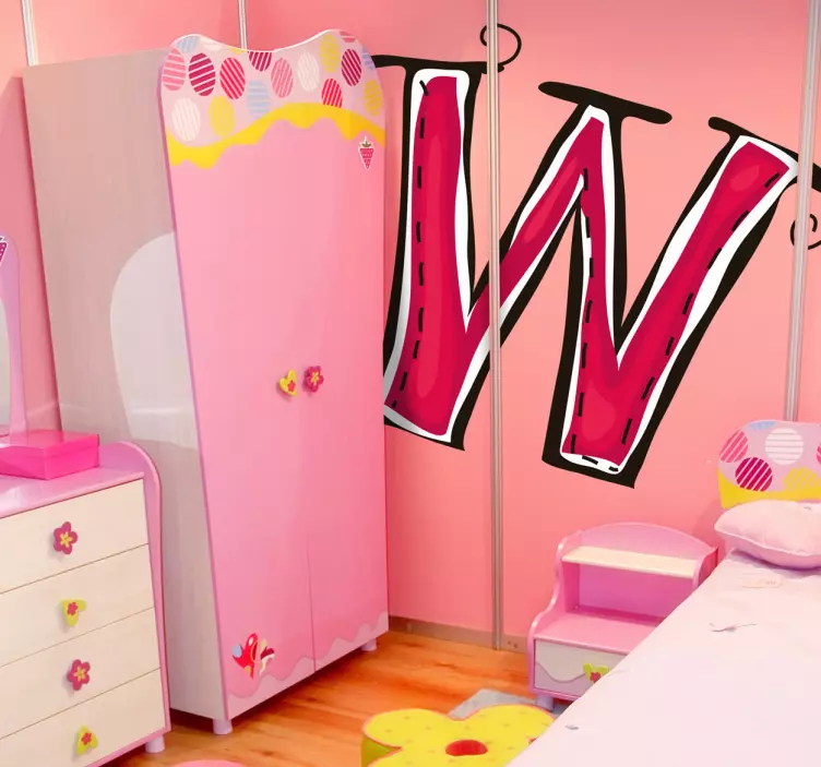 Sticker enfant dessin lettre w - TenStickers