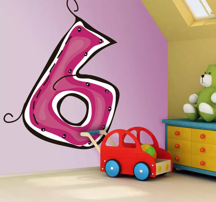Sticker enfant dessin numero 6 - TenStickers