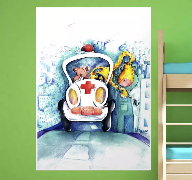 Sticker enfant docteur girafe - TenStickers