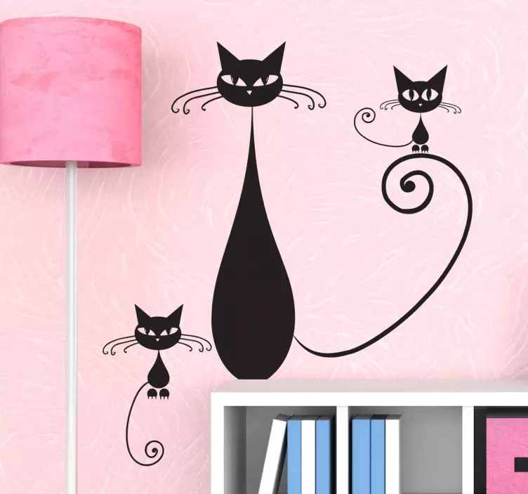 Sticker enfant famille chats - TenStickers