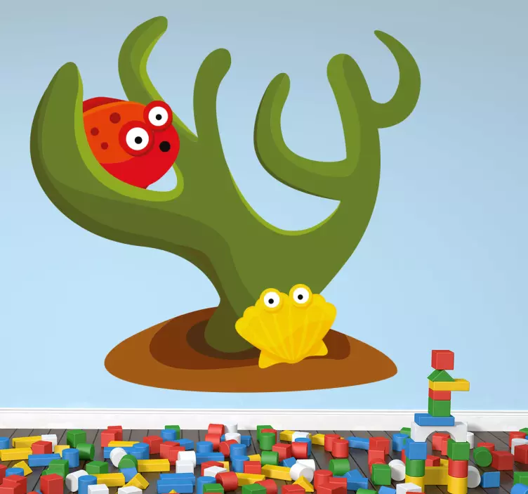 Sticker enfant fond marin colore - TenStickers