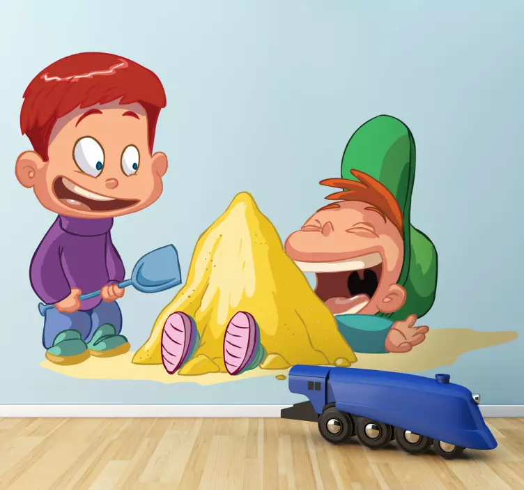 Sticker enfant garçons château de sable - TenStickers