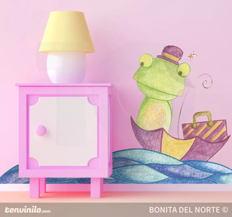 Sticker enfant grenouille mer - TenStickers